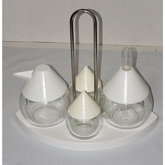 Salt & Pepper Shakers, Creamer, Sugar Set Mid Century Conical Shaped BMF Germany - Picture 2 of 12